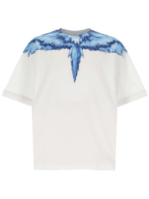 T-shirt  bianco/blu con stampa wings MARCELO BURLON COUNTY OF MILAN | CMAA054S24JER0020145